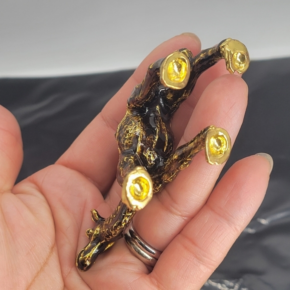 Rare Miniauture Camel Bejeweled Gold & Enamel Camel Trinket VTG W/Clear Stones - Picture 8 of 10